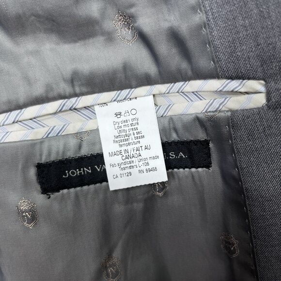 JOHN VARVATOS Blazer Men 42R Gray Wool Sport Coat Jacket Lined Suit Separate - Picture 8 of 9